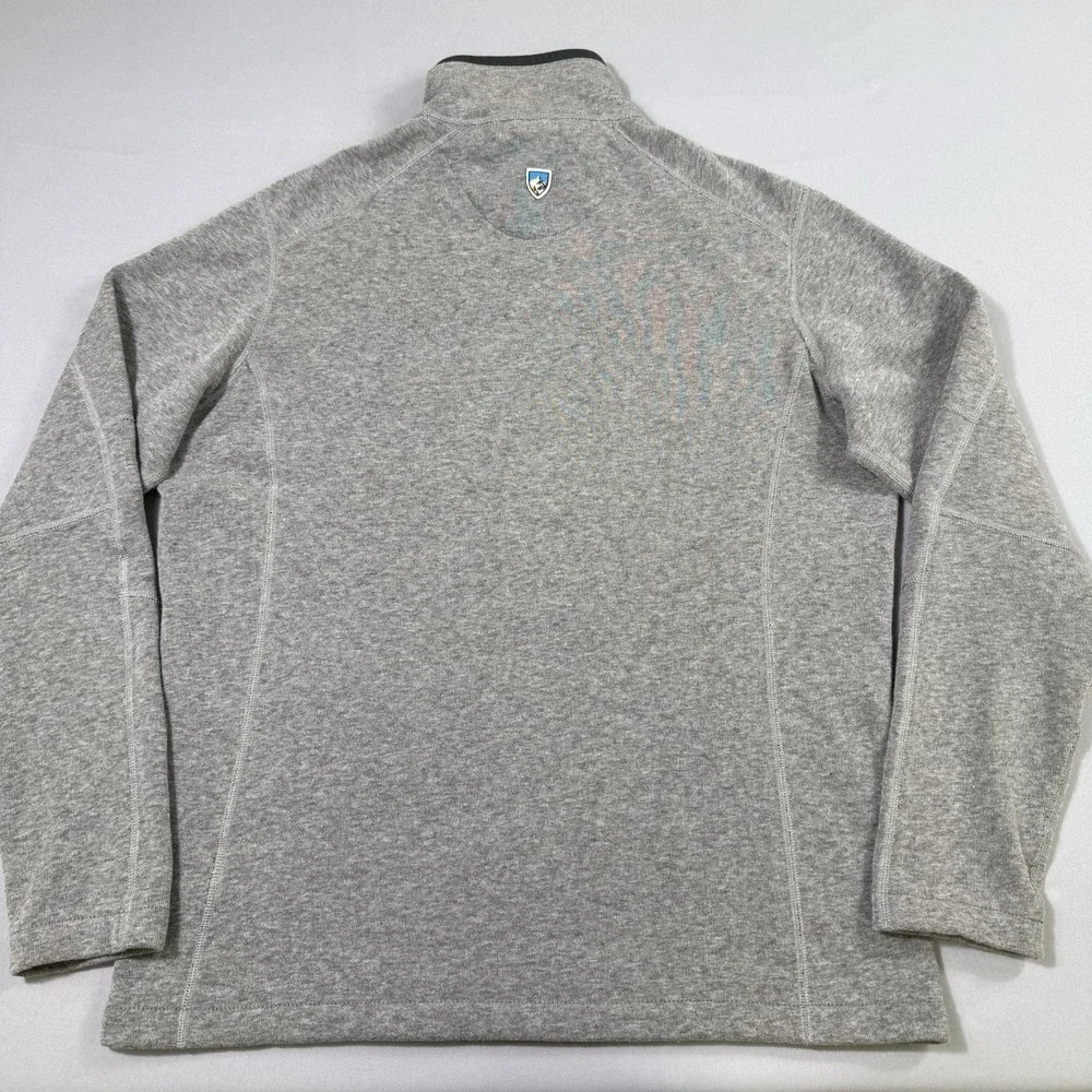 Kuhl Revel 1/4 Zip Sweater Mens Medium Gray Heathered Fleece Hiking Gorpcore EUC